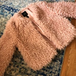 Pink faux fur jacket